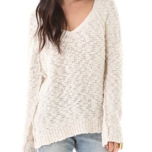 Free people chunky oversize knit v neck sweater